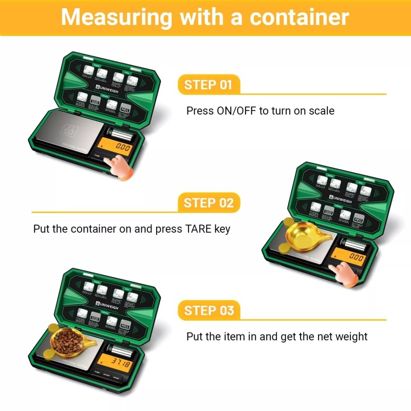 UNIWEIGH Digital Pocket Scale Precision 200g/0.01g, Digital Scale Grams Ounces,