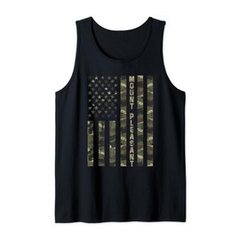Mount Pleasant United States Distressed Camo w US Flag Tank Top