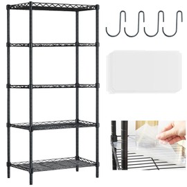 SsngygHme 5 Tier Shelves Storage, Wire Shelf Unit, Standing Adjustable Metal Shelves Organizer, Storage Racks for Restaurant Garage Pantry Kitchen Garage23.6" x 13.8" x 59"