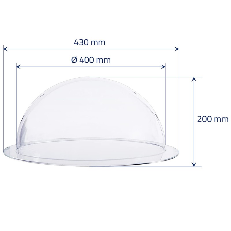 HMF 46740 Hemisphere Acrylic with Brim, DIY Acrylic Cover, Diameter