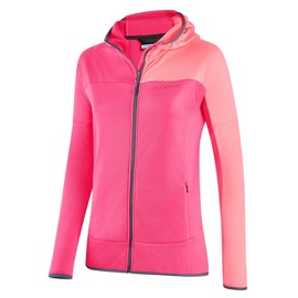 Black Crevice Women's Second Layer with Hood, Lightweight Waffle Jacket Made of 100% Polyester, Breathable and Quick-Drying, Ideal for Outdoor Activities, Pink/Rose, 38