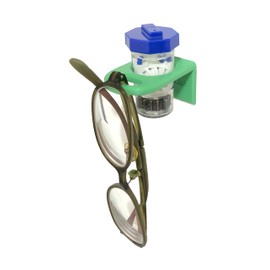 dddpp.lab Multi-Purpose Lens Case Holder for Clear Care Solutions - Glasses Compartment Included (1 Person, Green)