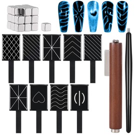 HYWWPFLAY 38 PCS Cat Eye Magnet For Nails Cat Eye Gel Nail Polish Magnet 3 IN 1 Cat Eye Magnetic Nail Polish Wand Multifunctional Nail Art Magnet Manicure Design Tools DIY Salon Accessories