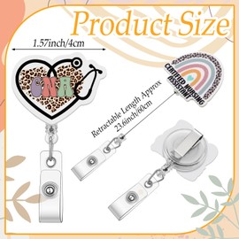 Geyoga 12 Pcs CNA Week Badge Holder Retractable Badge Reels Work Office Cards Holder with Clip Gift for Social Worker Dentist Volunteer Ot Doctor Nurse Teacher Coworker Appreciation