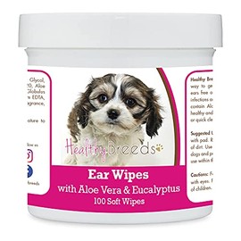 Healthy Breeds Cavachon Ear Cleaning Wipes with Aloe & Eucalyptus for Dogs 100 Count