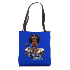 Taurus Queen Zodiac Crown Savage Petty Afro Regal Tote Bag
