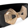 BlackButterfly Wide Cinch Stretchy Elastic Material Waistband Retro Golden Bow