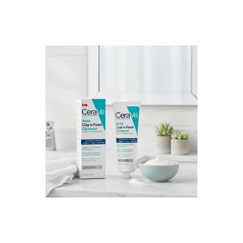 Cerave Limpiador Facial Mascarilla Para Acne 118 Ml Acneica