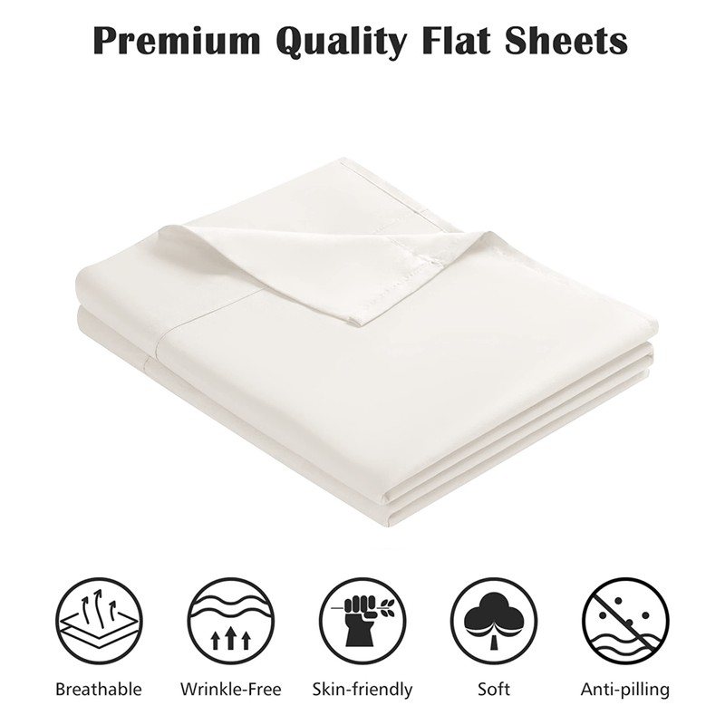 Yorkshire Bedding Single Flat Sheet 100% Egyptian Cotton 200 Thread