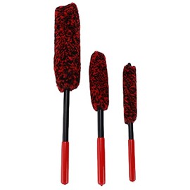 Yosoo Cepillo para Detalles de Coche de 3 Uds, Fregado de Cubo de Rueda de Microfibra para Coche para Motocicletas, icletas, Llantas, Tubos de Escape