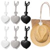 6Pcs Hat Clips for Travel on Bag Heart Shaped Silicone