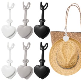 6Pcs Hat Clips for Travel on Bag Heart Shaped Silicone Hat Holder for Beach Vacation Cruise Essentials, Hands-Free Magnetic Strong Grip Hat Keeper for Luggage Backpacks