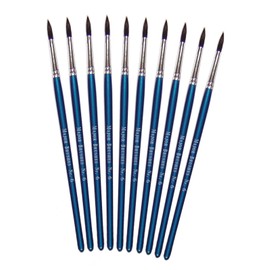 Major Brushes Imitation Squirrel Watercolour Paint Brushes Size 6 Pack of 10