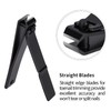 Nail Clipper Set, Ultra Sharp Black Stainless Steel Fingernail &