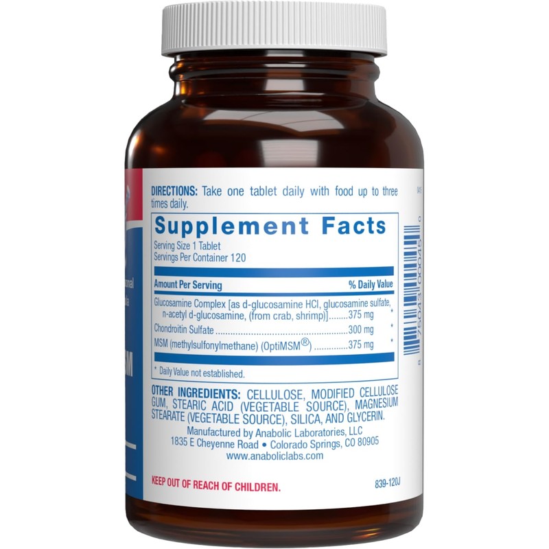 High Absorption Glucosamine Chondroitin MSM - Clinical Formula Bone Joint