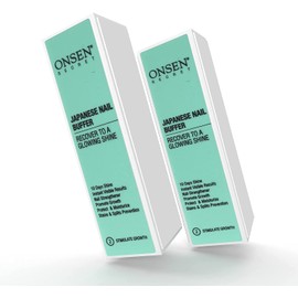 Onsen Secret Pro Nail Buffer, Ultimate Manicure Shine Buffing Block with 3 Types of Buffing, Smooth & Shiny Onsen Nail File, Manicure Tool in Handbag Size for Optimal Care (Pack of 2)