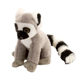 Wild Republic Pocketkins Eco Ring Tailed Lemur, Stuffed Animal, 5 Inches, Plush Toy, Made from Recycled Materials, Eco Friendly