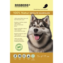 DOGBOSS 100% Natural Filled Chew Rolls in Various Sizes and Flavours (5 Rumen, 17 cm)