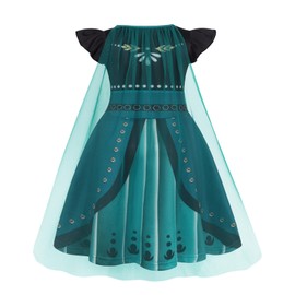 AmzBarley Princess Anna Dress Up for Girls Toddler Anna Costume Kids Birthday Gifts Party Dresses with Cape 7-8 Years