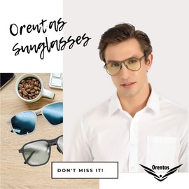 U/K Orentas Women and Men, Ultra Thin Metal Blue Light Block with Night Driving Photochromic Sun and Sunglasses (Combination of 2 Packs), Saro-frost