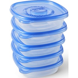 Glad GladWare Entrée Food Storage Containers, Medium Square - Meal Container Holds up to 25 Ounces of Food - Lock Tight Seal, 5 Count - 2 Pack