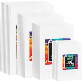 Keff Creations 32 Pack Paint Canvas BoardsSet - 5x7, 8x10, 9x12, 11x14 Inches