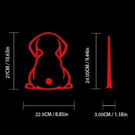 Nouiroy Reflective Puppy Decal for Rear Windshield,Cute Back Dog Car Sticker Rear Wiper Decal Funny Dog Moving Tail Stickers Reflecitve for Car Rear Wiper Decal (Red, Hollowed-Out)