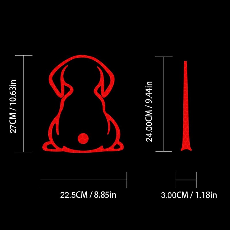 Nouiroy Reflective Puppy Decal for Rear Windshield,Cute Back Dog Car