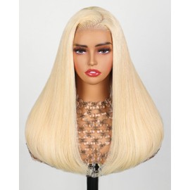 Arabella 613 Lace Front Wigs Human Hair 5x6 Ready to Go Glueless Wigs Human Hair 280% Density 12A Pre Cut Lace Pre Plucked Bleached Knots 613 Blonde Frontal Wig Human hair (18inch, 5X6 Straight Wig)