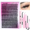 Yawamica Lash Clusters Kit 320pcs Eyelash Clusters D Curly 9-16mm