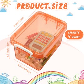 Wenqik 6 Pack Colorful Plastic Storage Bins with Lids 4 Quart Small Storage Latch Box Stackable and Nestable Clear Storage Organizer Bins with Latching Handle and Buckle for Organizing(Colorful)