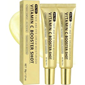 2PC Suero de Vitamina C, Brillo e Hidratación para la Piel Fórmula con vitamina C y extractos botánicos, textura ligera. Uso diario antes de crema hidratante