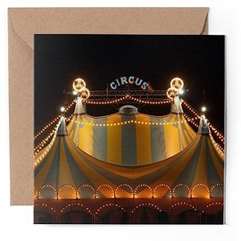 1 x Greeting Card - Circus Tent Lights Festival - Blank Birthday Celebration Anniversary #50534