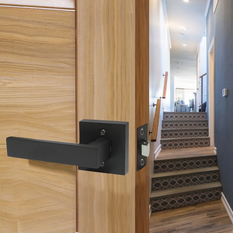 1 Pack Probrico Square Door Lever Door Lock Handle Lockset