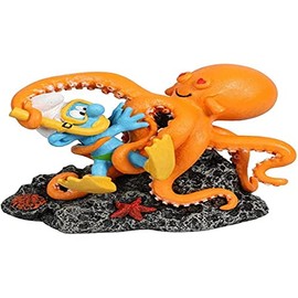 Smurfs AquaDella Aqua Della The Smurf Octopus Figurine, 5.3 x 3.1 x 3.85 inches, Highly Detailed and Made of Polyester Resin, Non-Toxic and pH Neutral, for Freshwater and Saltwater Aquariums