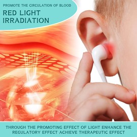 Red Light Alleviation for Ears, USB 650nm Portable Red Light Ear Alleviation Device, 650NM Red Light Ear Alleviation Device with Two Pairs of Ear Canal Silicon (White)