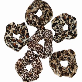 TUICARE 6 PCS Hair Scrunchies for Women - Leopard & Cheetah Print, Velvet, Large, 3 Styles, Hair Ties for Thick Hair, Hair Accessories, 6 Count