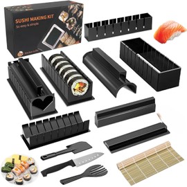 THP DEALS Sushi Making Kit Sushi Maker 12 Pcs Plastic Premium Set Sushi Tool Set Sushi Rice Roll Mold Shapes, DIY Sushi Roller Tool for Home Beginners