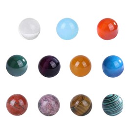 Feng Shui 20mm Natural Crystal Ball Healing Sphere Healing Stone Craft for DIY Home Decoration W3822 (Orange)