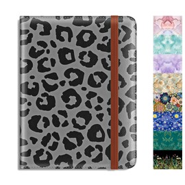 Rimilak Passport Holder, RFID Blocking Passport Cover Wallet Travel Essentials, Leather Travel Documents Organizer Protector for Women and Men, Classic Leopard