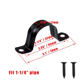 1-1/4 Inch Rigid Pipe Strap Clamps for Holder Pipe or Cable (20pcs)
