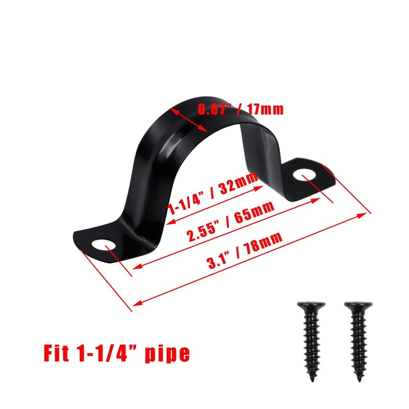 1-1/4 Inch Rigid Pipe Strap Clamps for Holder Pipe or
