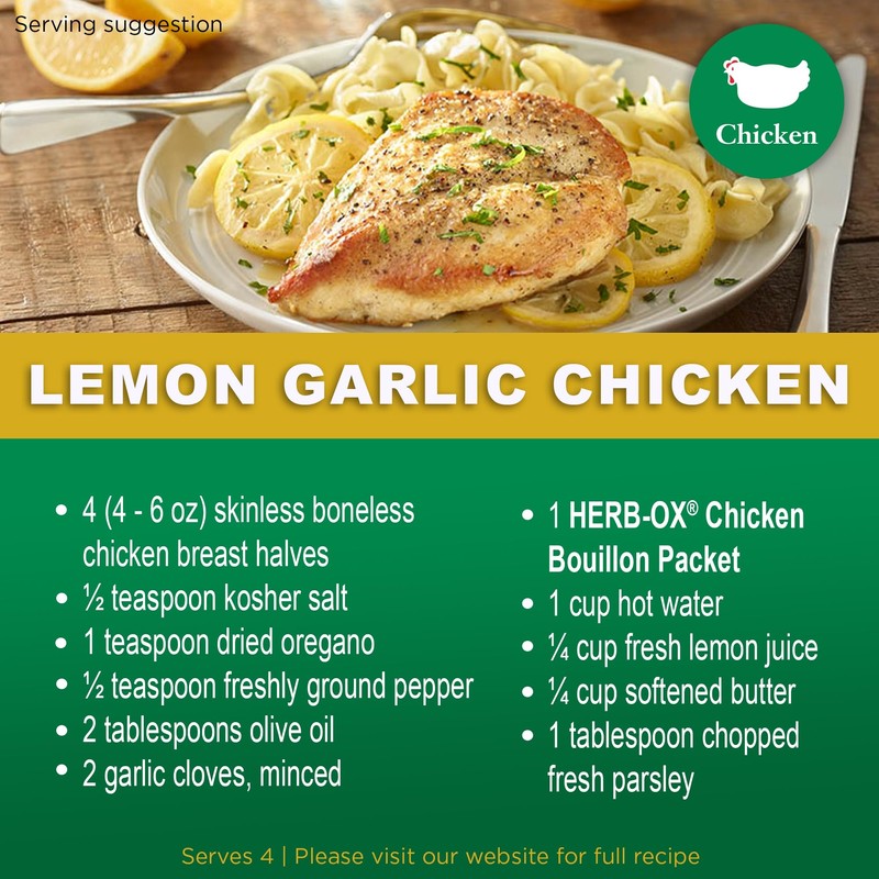 HERB-OX Chicken Bouillon Cubes, 25 Count (Pack of 12)