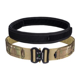 IDOGEAR Tactical Belt Molle 2 Inch Combat Belt with 1.75 Inch Inner Belt Quick Release High Performance Belt Laser Cut