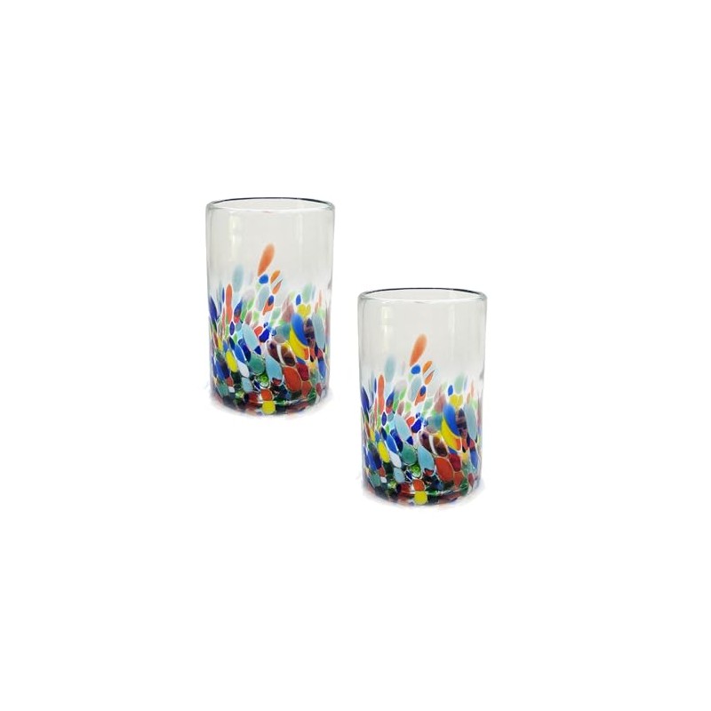 Water glasses - Mexican hand blown glass, set of 2