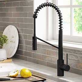 Kraus KPF-2631MB Oletto Commercial Style Pull-Down Single Handle Kitchen Faucet with QuickDock Top Mount Installation Assembly, Matte Black