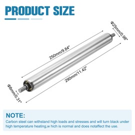 MECCANIXITY Stainless Steel Conveyor Roller 1" Diameter 10" Length Gravity Transmission Replacement Part Galvanized End (Silver)