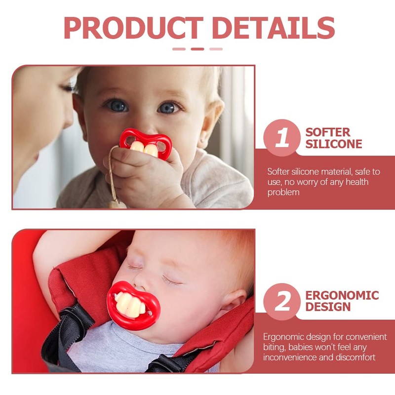 LUOZZY 8pcs Funny Baby Pacifiers Silicone Newborn Baby Teeth Pacifiers
