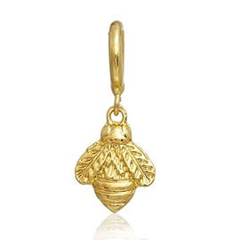 Gold Plated Charms for Leather Charm Bracelets - Cylinder and Drop Styles (Bumble Bee)