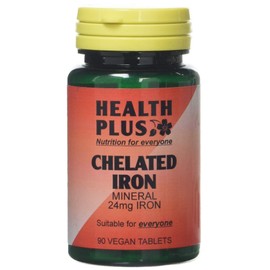 Health Plus Chelated Iron 24mg Mineral Supplement - 90 Tablets